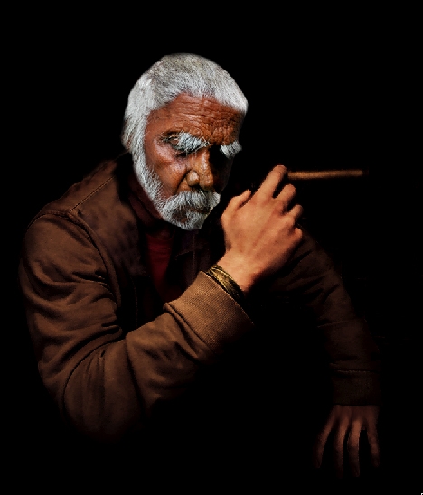 Creation of Old Man with cigar...: Step 7